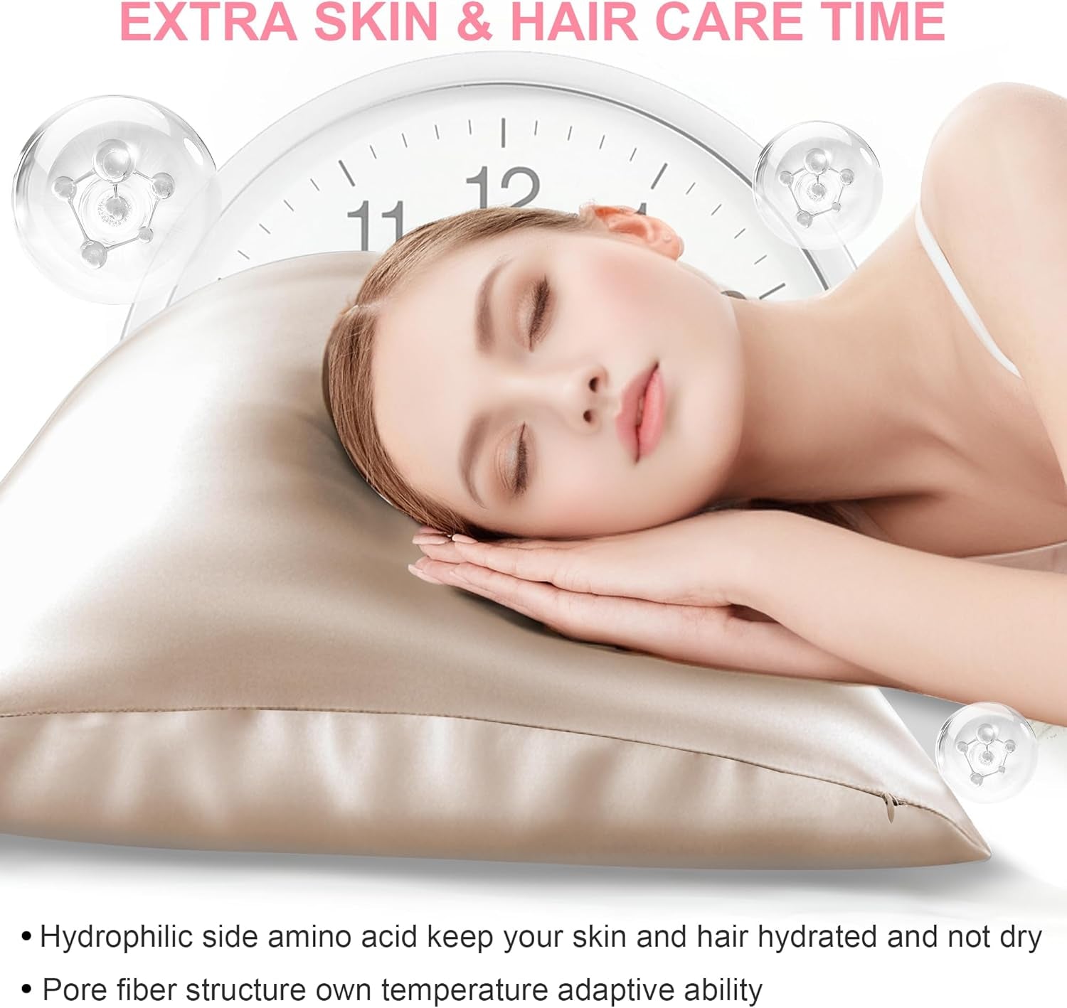Mulberry Silk Pillow Cases Standard Size with Hidden Zipper, Ultra Smooth and So