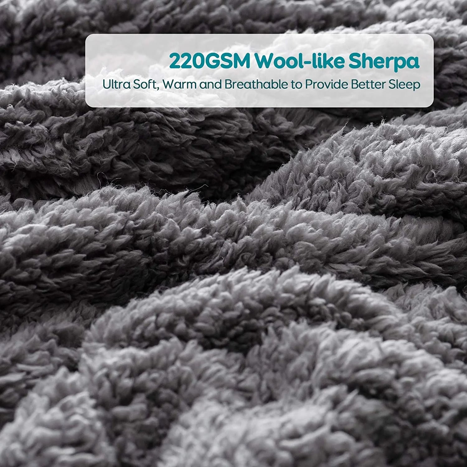 Weighted Blanket 20Lbs for Adults, Super Soft Plush Fleece and Sherpa Blanket, Shaggy Long Fur Throw Blankets, 60"X80" Gray