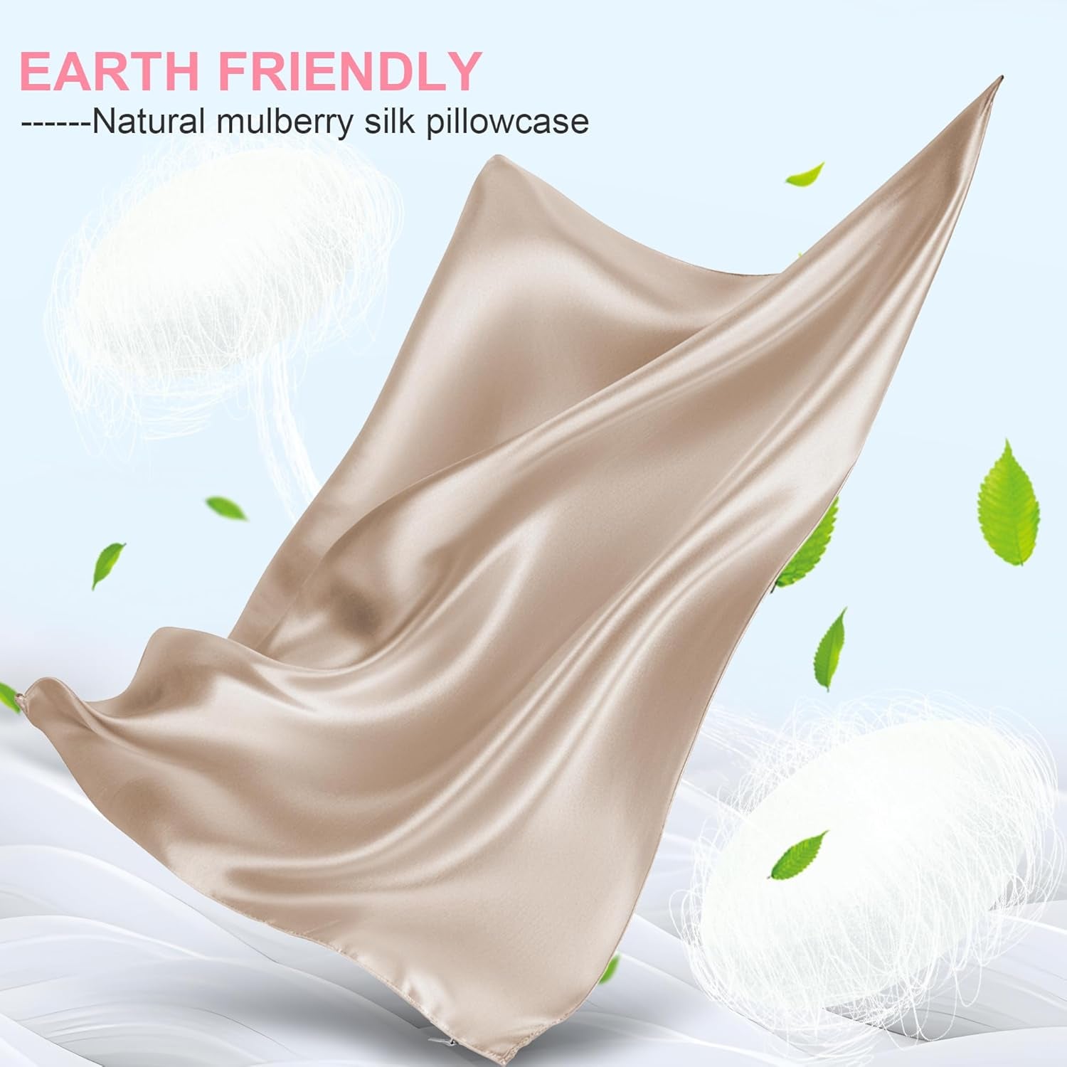 Mulberry Silk Pillow Cases Standard Size with Hidden Zipper, Ultra Smooth and So